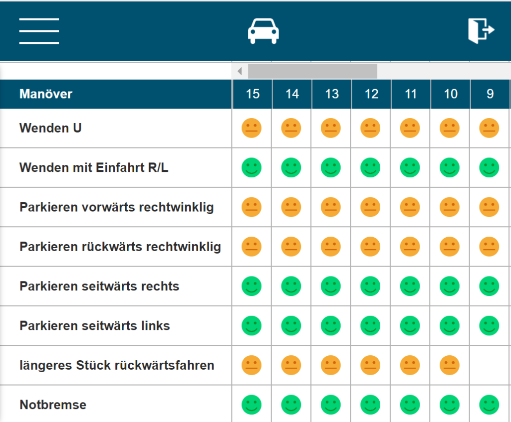Fahrstunden mit Lernzielen